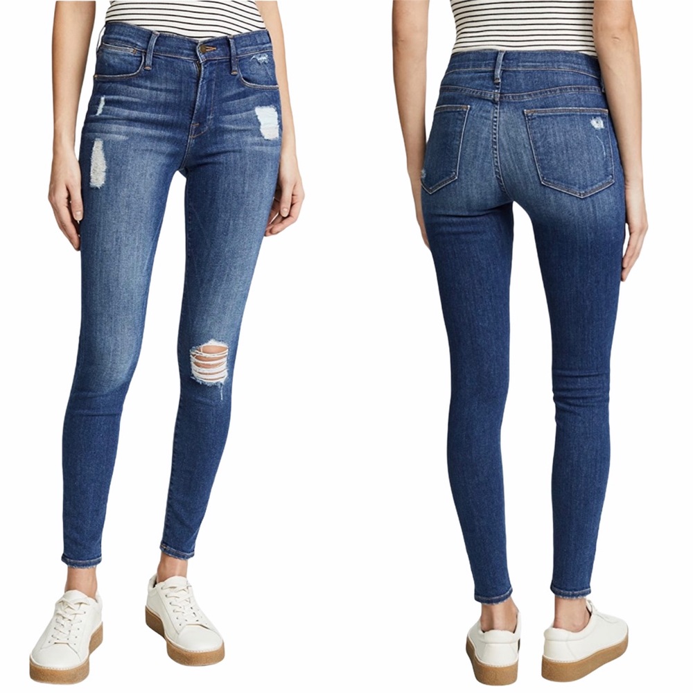 Frame Distressed Le High Skinny Jeans Size 26